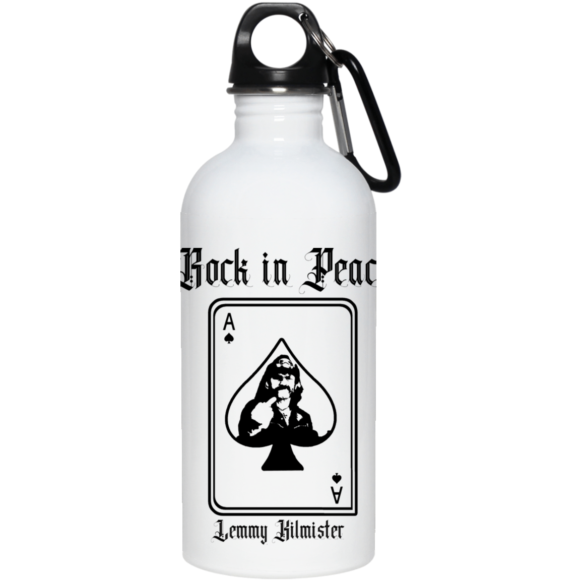 ArtichokeUSA Custom Design. Lemmy Kilmister "Ace of Spades" Tribute Fan Art Version 2 of 2. 20 oz. Stainless Steel Water Bottle