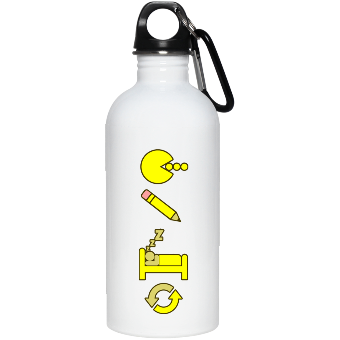 Artichoke Custom Design. Eat. Draw. Sleep. Repeat. 20 oz. Stainless Steel Water Bottle