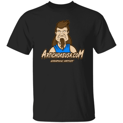 ArtichokeUSA Character and Font design. Let's Create Your Own Team Design Today. Mullet Mike. 100% Cotton T-Shirt