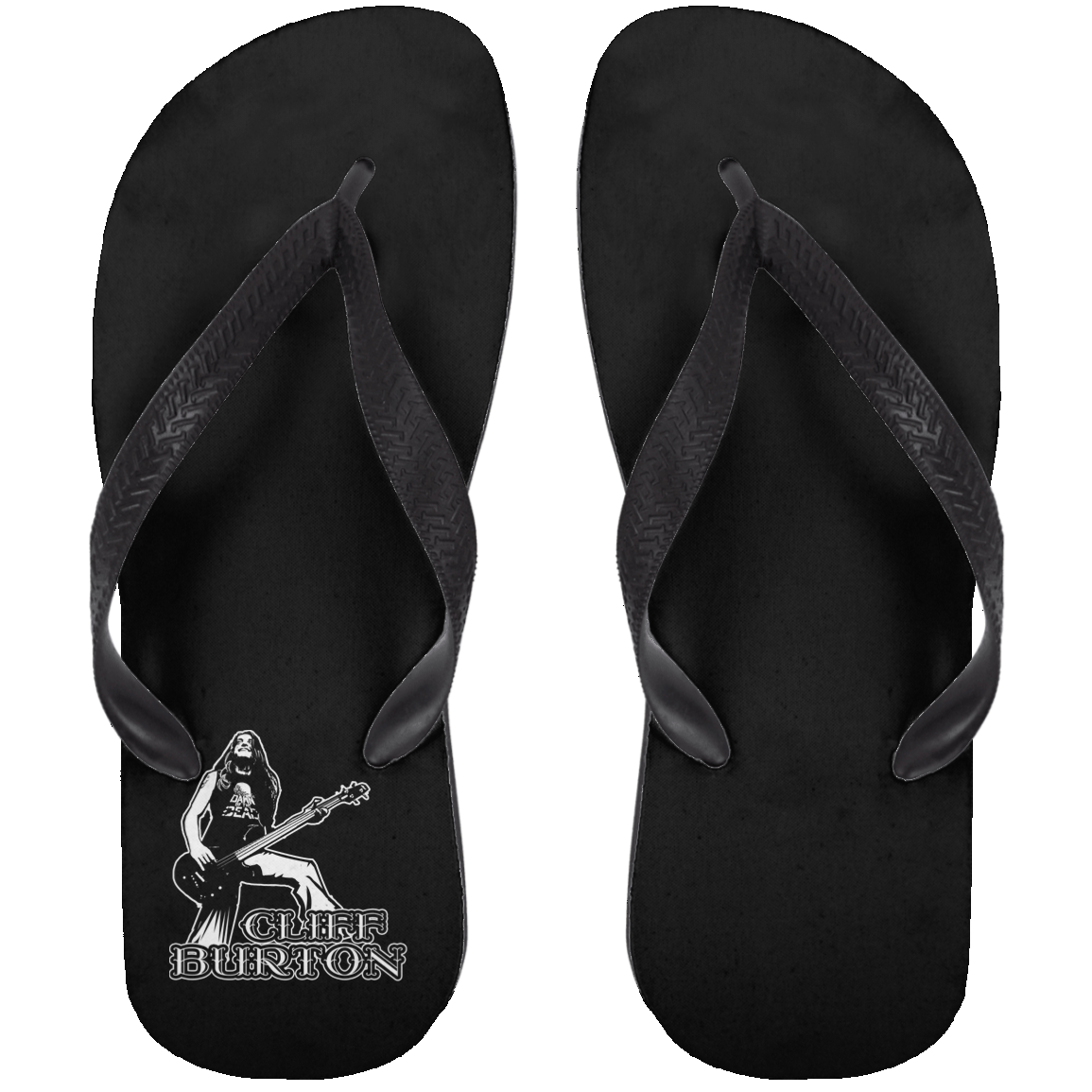 ArtichokeUSA Custom Design. Cliff Burton Tribute.  Adult Flip Flops