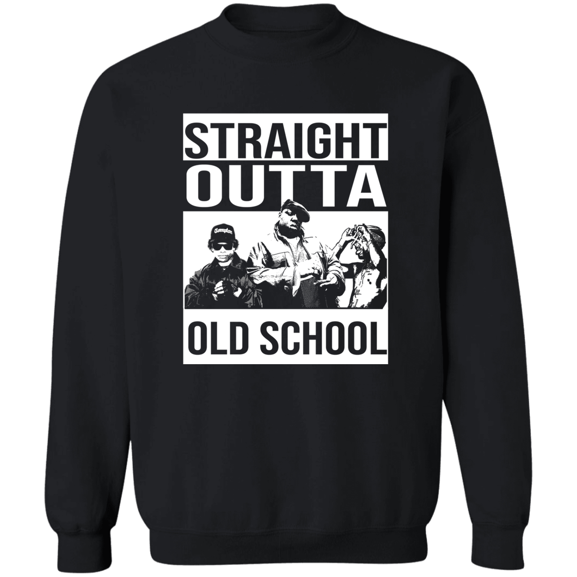 ArtichokeUSA Custom Design. Straight Outta Old School. The GOATs of Rap. Fan Art. Crewneck Pullover Sweatshirt