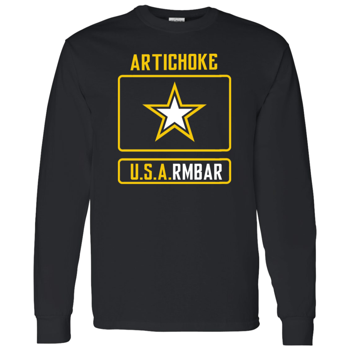 ArtichokeUSA Custom Design #54. Artichoke USArmbar. US Army Parody. 100% Cotton Jersey Knit T-Shirt