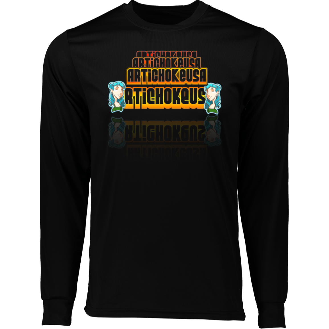 ArtichokeUSA Characters and Fonts. "Shelly" Let’s Create Your Own Design Today. Long Sleeve Moisture-Wicking Tee