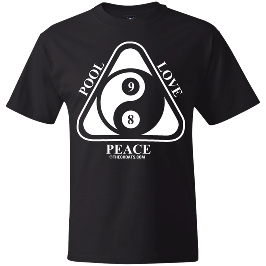 TThe GHOATS Custom Design #9. Ying Yang. Pool Love Peace. Heavy Cotton T-Shirt