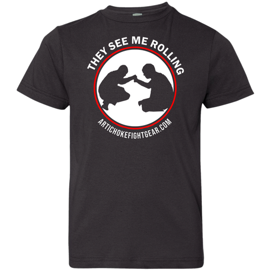 Artichoke Fight Gear Custom Design #16. They See Me Rolling. Youth Jersey 100% Combed Ringspun Cotton T-Shirt