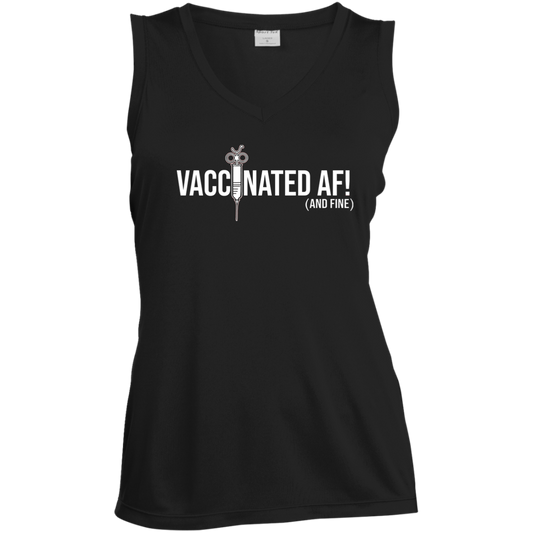 ArtichokeUSA Custom Design. Vaccinated AF (and fine). Ladies' Sleeveless V-Neck