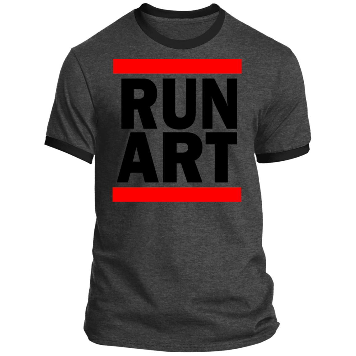 ArtichokeUSA Custom Design. RUN ART.  RUN DMC Parody. Ringer Tee