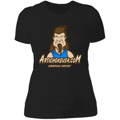 ArtichokeUSA Character and Font design. Let's Create Your Own Team Design Today. Mullet Mike. Ladies' Boyfriend T-Shirt