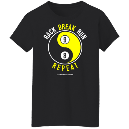 The GHOATS Custom Design #7. Rack Break Run Repeat. Ying Yang. Ladies' Basic T-Shirt