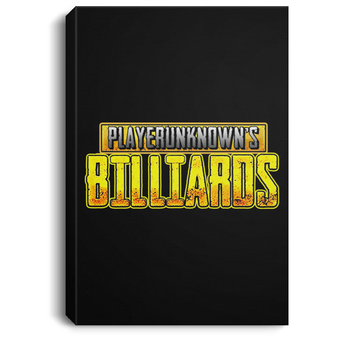 The GHOATS Custom Design. #27 PlayerUnknown's Billiards. PUBG Parody. Portrait Canvas .75in Frame