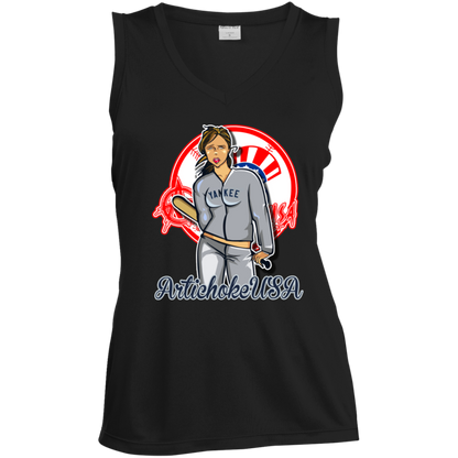 ArtichokeUSA Character and Font Design. Let’s Create Your Own Design Today. Brooklyn. Ladies' Sleeveless V-Neck