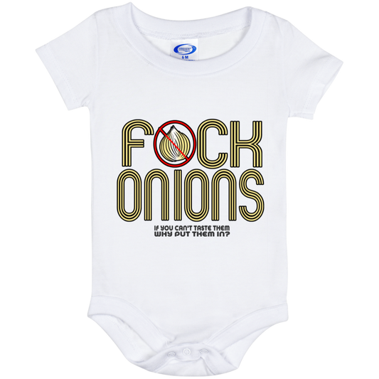 ArtichokeUSA Custom Design. Fuck Onions. Baby Onesie 6 Month