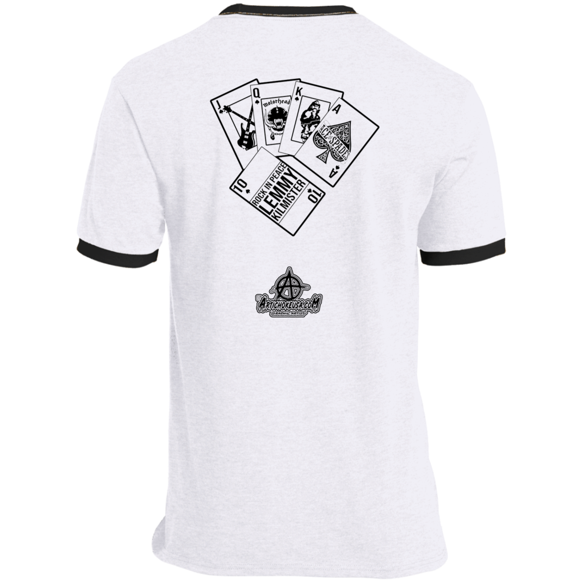 ArtichokeUSA Custom Design. Motorhead's Lemmy Kilmister's Favorite Video Poker Machine. Rock in Peace! Ringer Tee