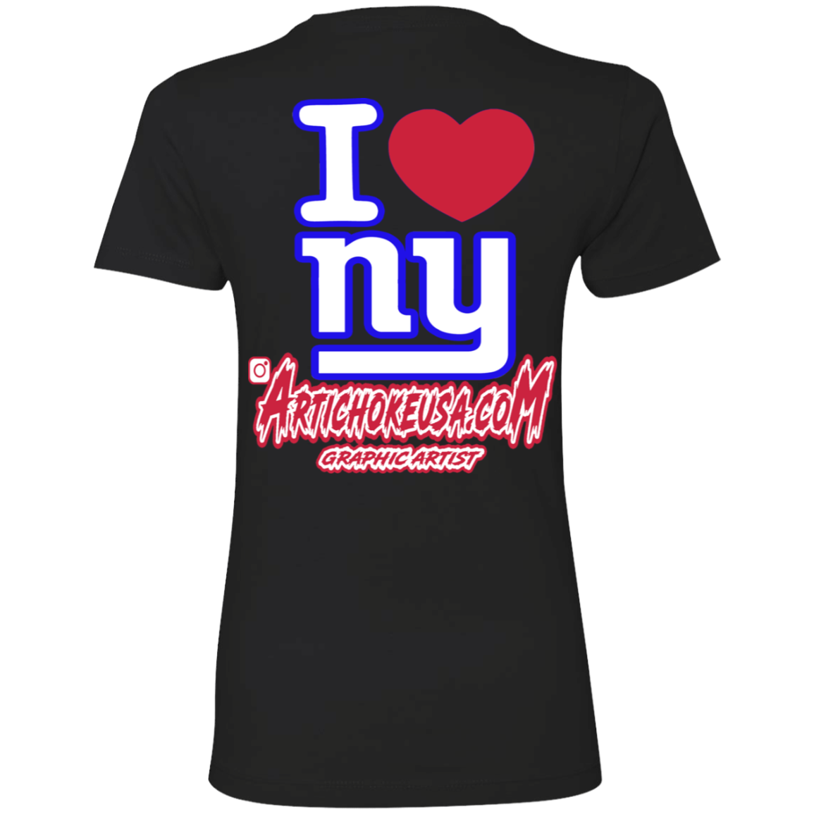 ArtichokeUSA Custom Design. I heart New York Giants. NY Giants Football Fan Art. Ladies' Boyfriend T-Shirt