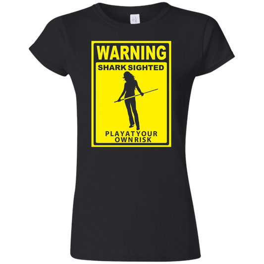 The GHOATS Custom Design. #34 Beware of Sharks. Play at Your Own Risk. (Ladies only version). Ultra Soft Style Ladies' T-Shirt