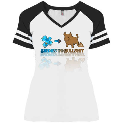 OPG Custom Design #2. Birdies to Bullshit. We Got A Saying Around Here. Ladies' Game V-Neck T-Shirt