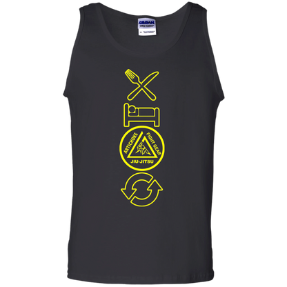 Artichoke Fight Gear Custom Design #9. EAT. SLEEP. JIU JITSU. REPEAT. 100% Cotton Tank Top