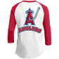ArtichokeUSA Custom Design. Anglers. Southern California Sports Fishing. Los Angeles Angels Parody. 3/4 Raglan Sleeve Shirt