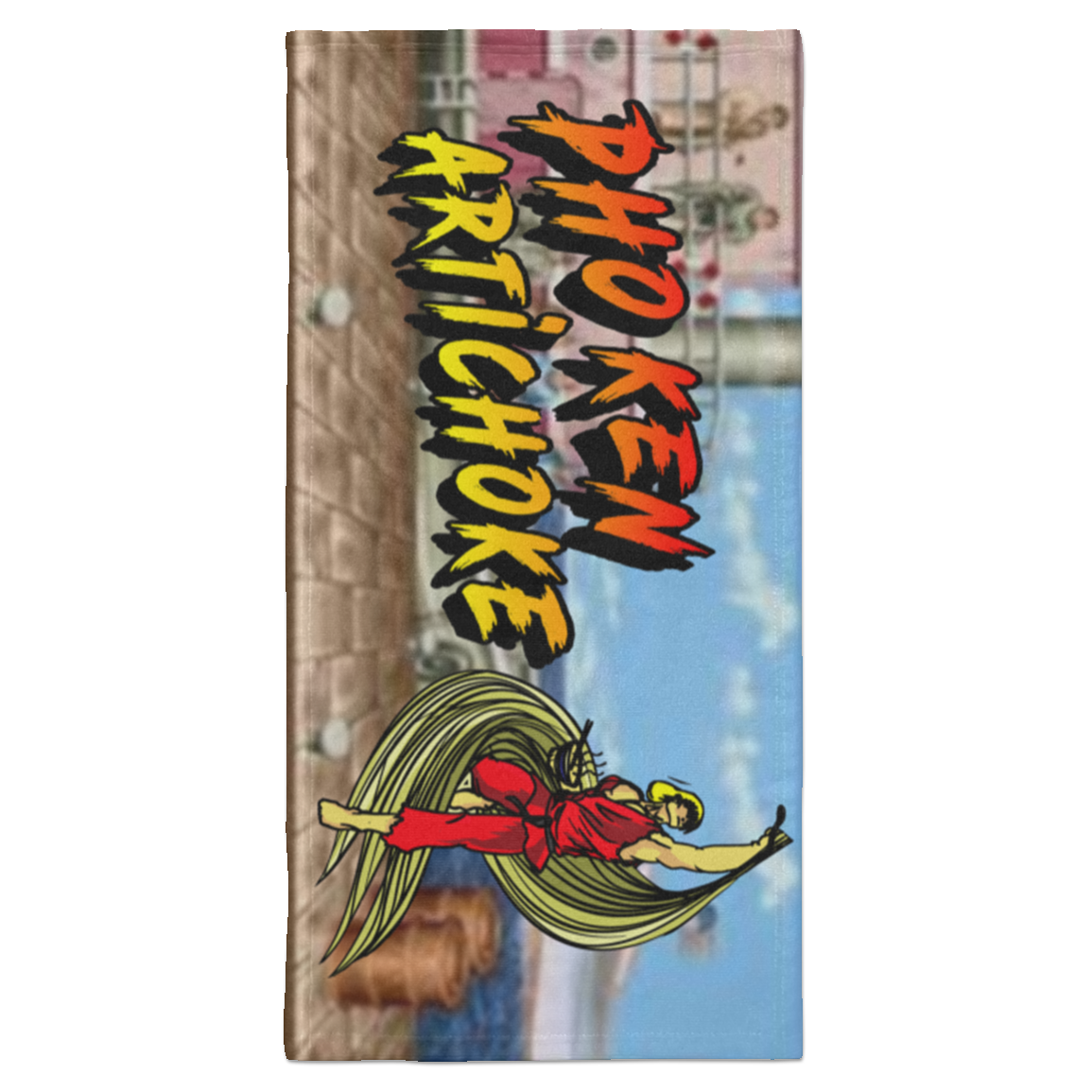 ArtichokeUSA Custom Design. Pho Ken Artichoke. Street Fighter Parody. Gaming. Towel - 15x30