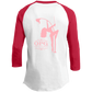 OPG Custom Design #10. Lady on Front / Flag Pole Dancer On Back. Youth 3/4 Raglan Sleeve Shirt