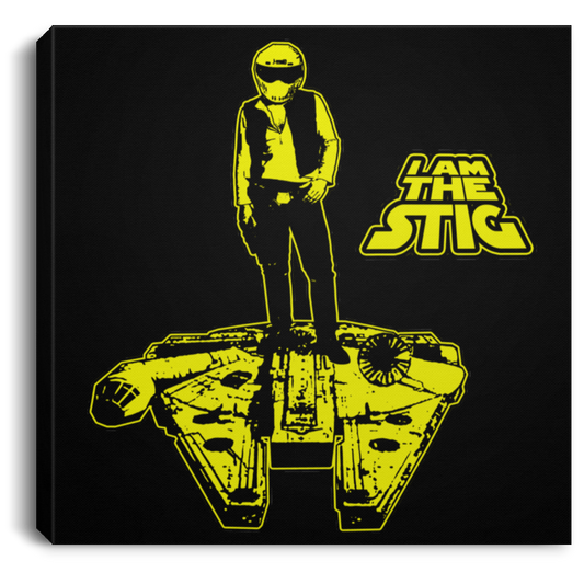 ArtichokeUSA Custom Design #39. Solo Stig - Stig/Star Wars Parody. TV Music Movies. Square Canvas .75in Frame