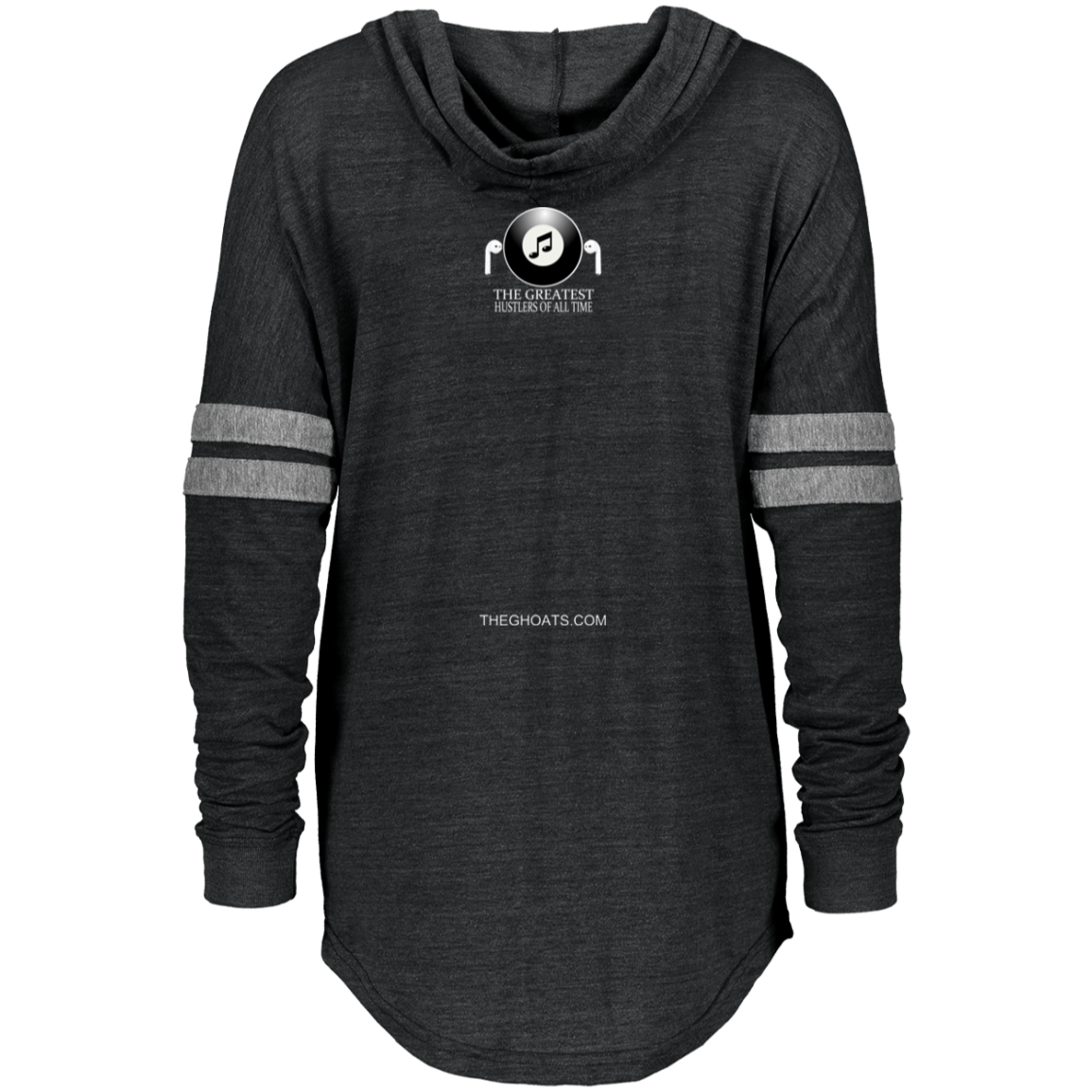 The GHOATS Custom Design. #19 Pool & Music. Ladies Hooded Low Key Pullover