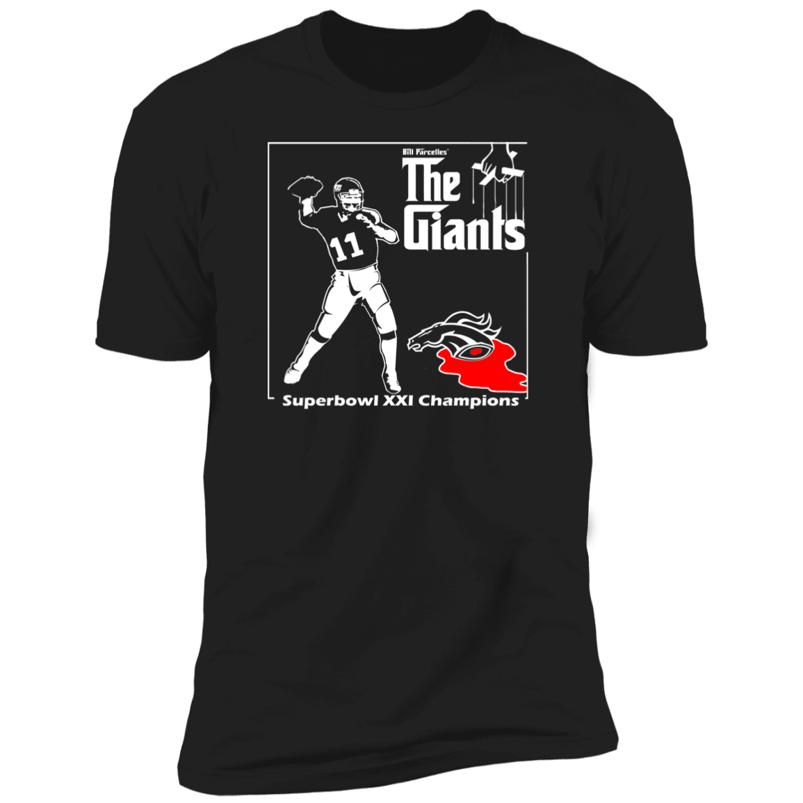 ArtichokeUSA Custom Design. Godfather Simms. NY Giants Superbowl XXI Champions. Fan Art. Ultra Soft Cotton T-Shirt