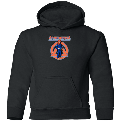 ArtichokeUSA Character and Font design. Let's Create Your Own Team Design Today. Amber. Youth Pullover Hoodie