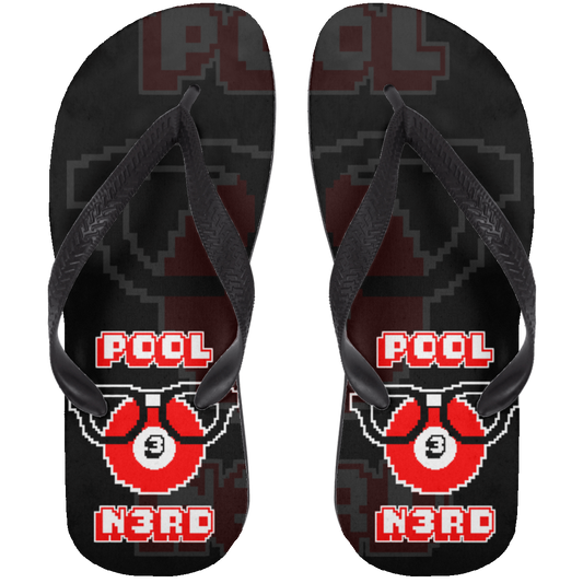 The GHOATS Custom Design. #24 POOL N3RD. Adult Flip Flops