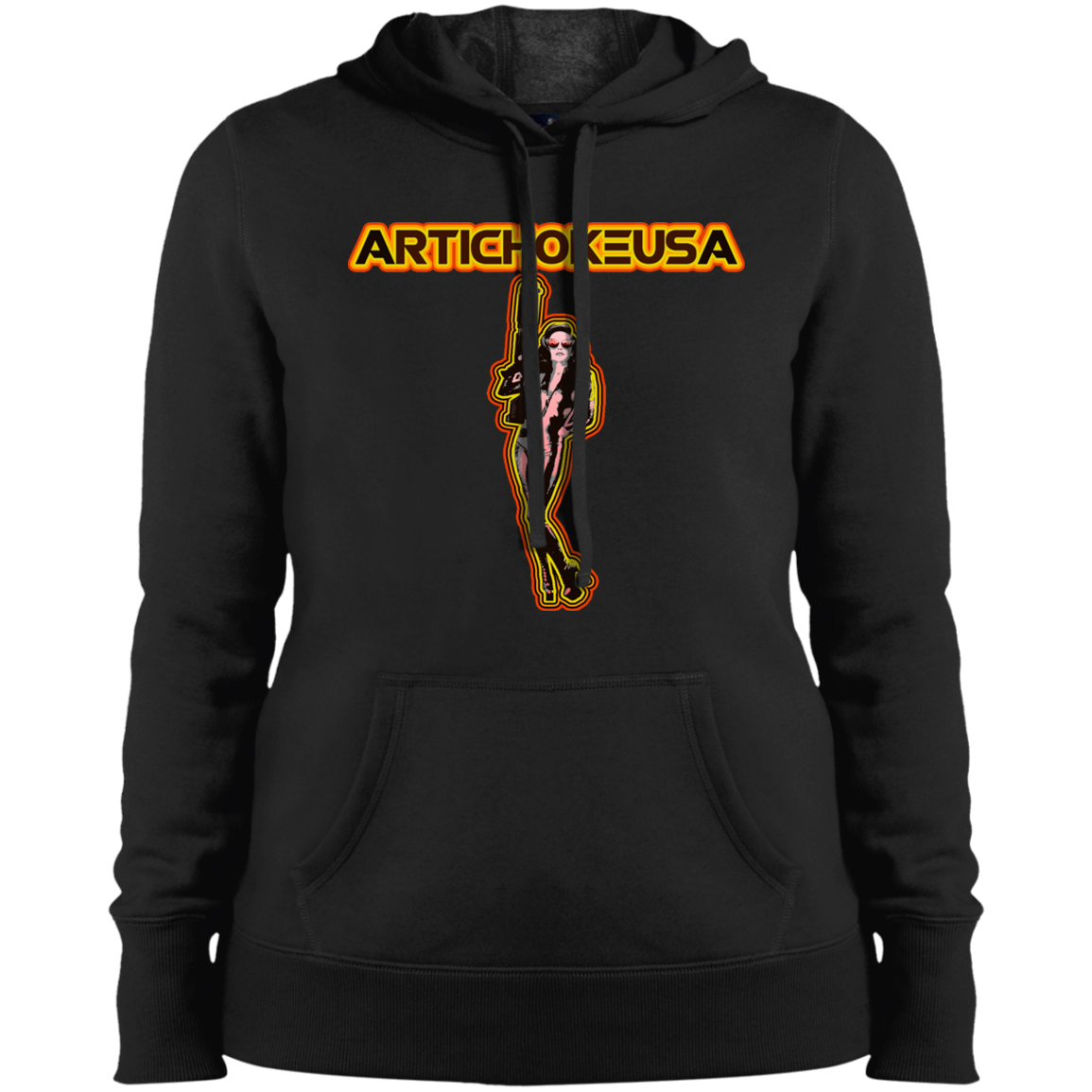 ArtichokeUSA Character and Font design. Let's Create Your Own Team Design Today. Mary Boom Boom. adies' Pullover Hooded Sweatshirt