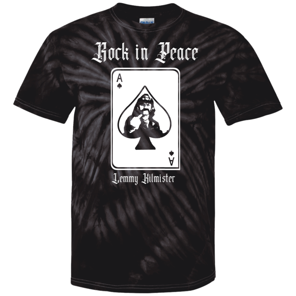 ArtichokeUSA Custom Design. Lemmy Kilmister "Ace of Spades" Tribute Fan Art Version 2 of 2. 100% Cotton Tie Dye T-Shirt