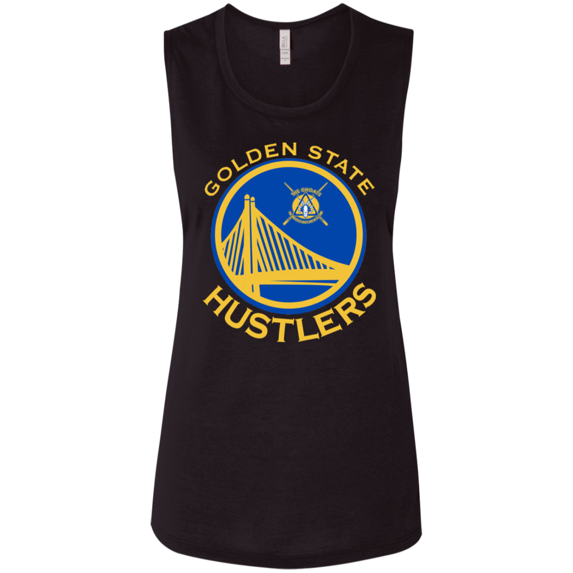 The GHOATS Custom Design. #12 GOLDEN STATE HUSTLERS.	Ladies' Flowy Muscle Tank