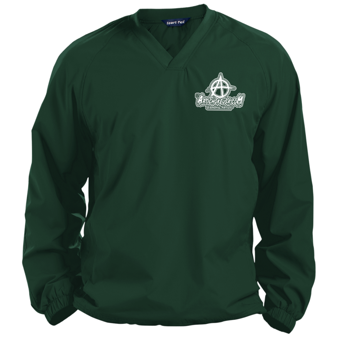 Embroidered Pullover V-Neck Windshirt