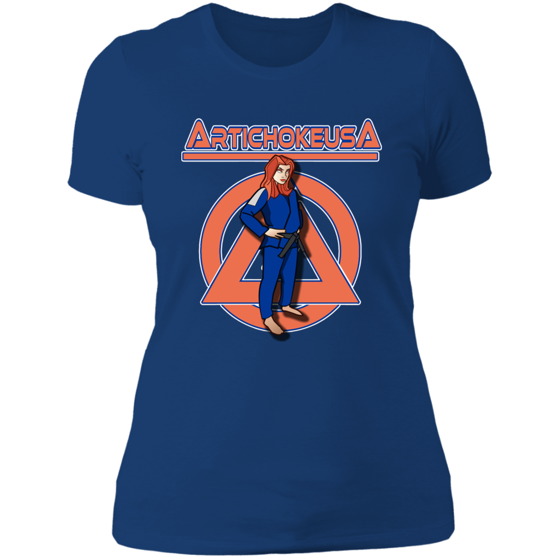 ArtichokeUSA Character and Font design. Let's Create Your Own Team Design Today. Amber. Ladies' Boyfriend T-Shirt