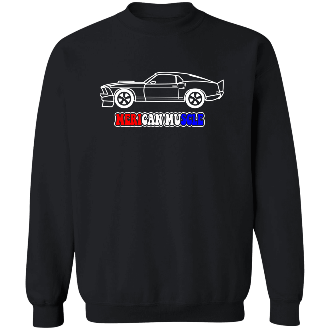 ArtichokeUSA Custom Design. Merican Muscle. Wu-Tang / Mustang Parody. Crewneck Pullover Sweatshirt