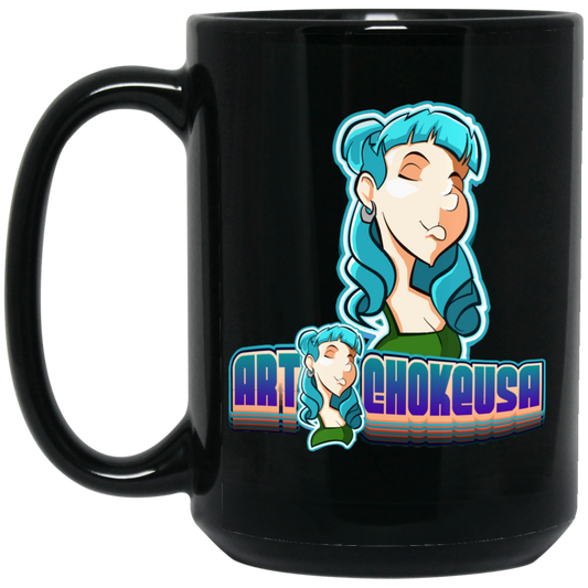 ArtichokeUSA Characters and Fonts. "Shelly" Let’s Create Your Own Design Today. 15 oz. Black Mug