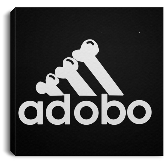 ArtichokeUSA Custom Design. Adobo. Adidas Parody. Square Canvas .75in Frame