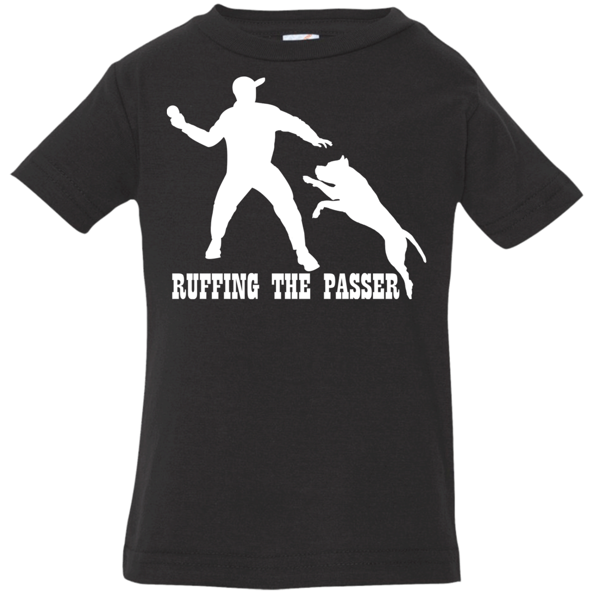 ArtichokeUSA Custom Design. Ruffing the Passer. Pitbull Edition. Male Version. Infant Jersey T-Shirt