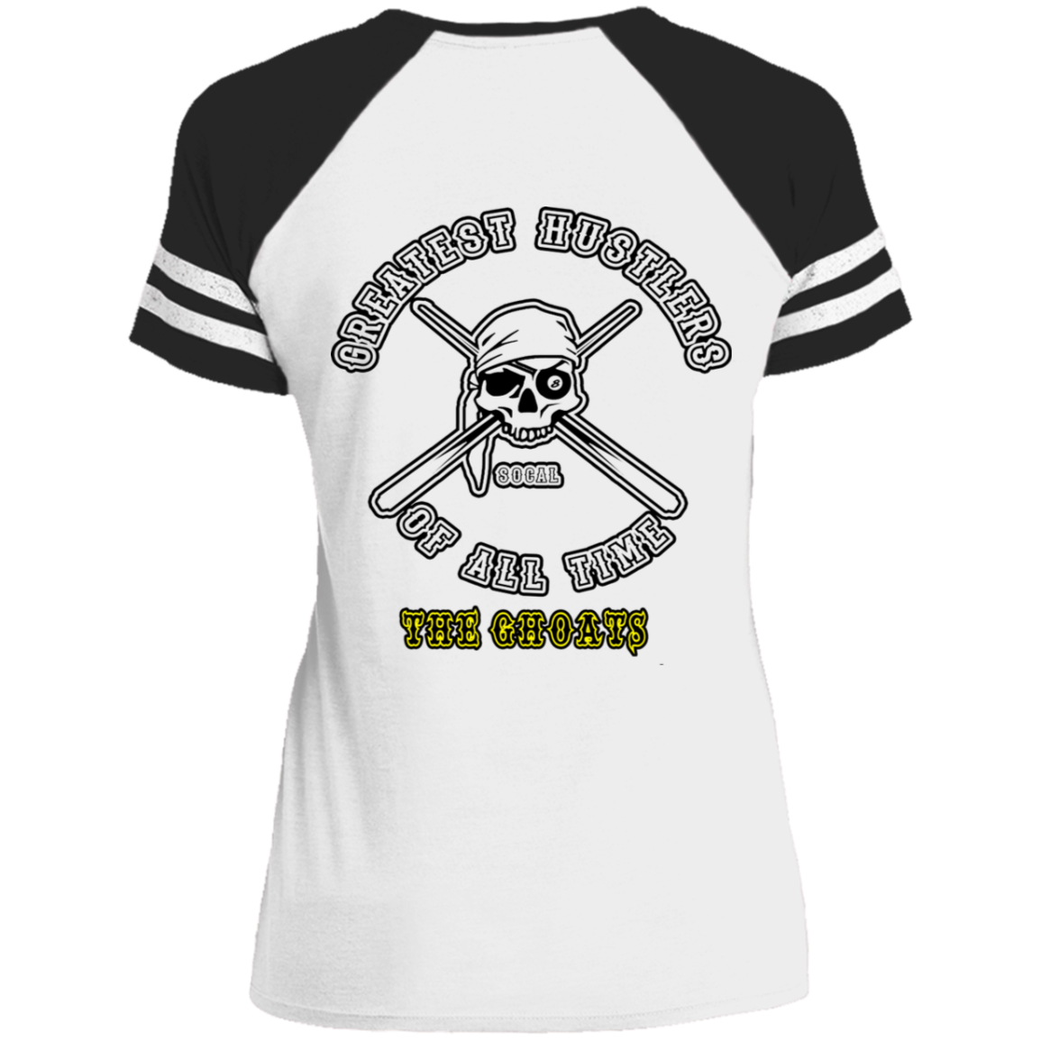 The GHOATS Custom Design. #4 Motorcycle Club Style. Ver 1/2. Ladies' Game V-Neck T-Shirt
