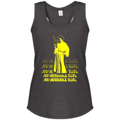 ArtichokeUSA Custom Design. You Miserable Slug. Carrie Fisher Tribute. Star Wars / Blues Brothers Fan Art. Ladies' Tri Racerback Tank