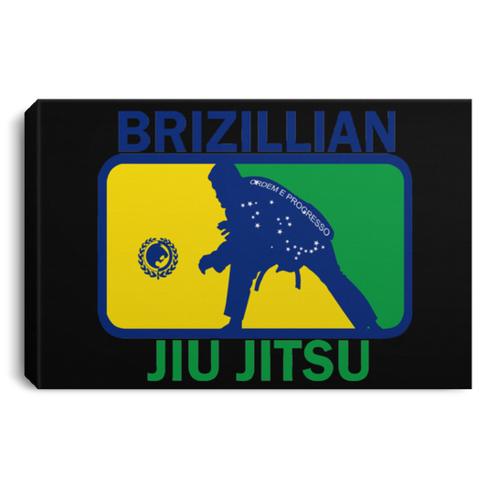 Artichoke Fight Gear Custom Design #5. BJJ MLB Brazil Flag Colors. Parody v2. Landscape Canvas .75in Frame