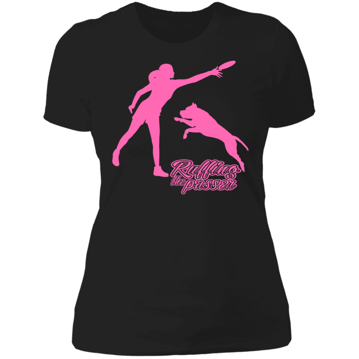 ArtichokeUSA Custom Design. Ruffing the Passer. Pitbull Edition. Female Version. Ladies' Boyfriend T-Shirt