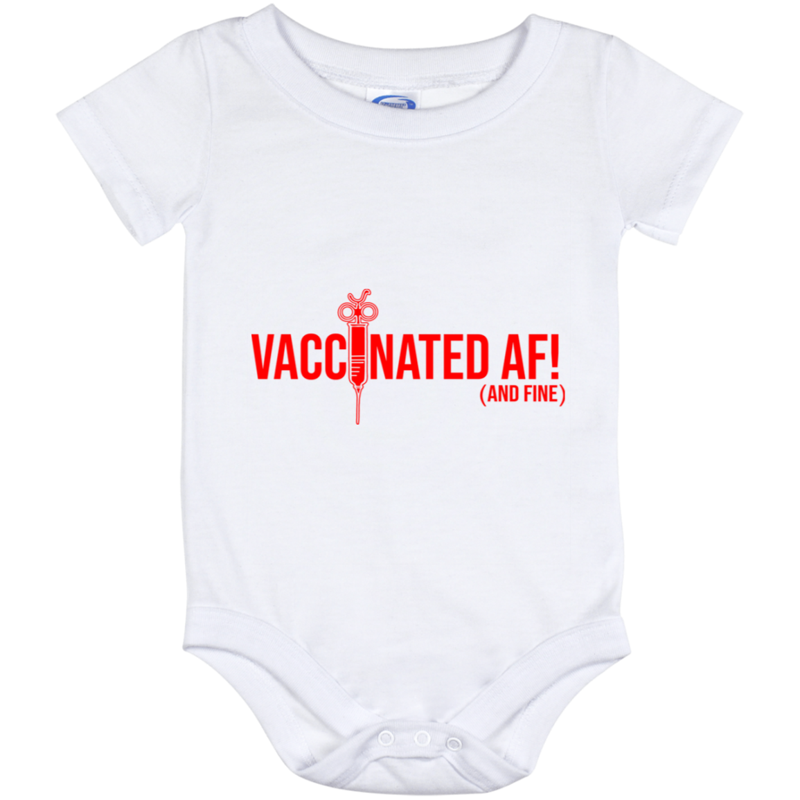 ArtichokeUSA Custom Design. Vaccinated AF (and fine). Baby Onesie 12 Month