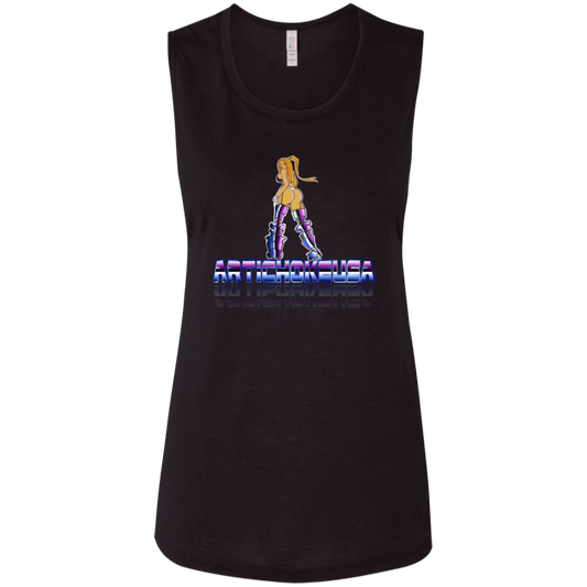 ArtichokeUSA Character and Font design. Let's Create Your Own Team Design Today. Dama de Croma. Ladies' Flowy Muscle Tank