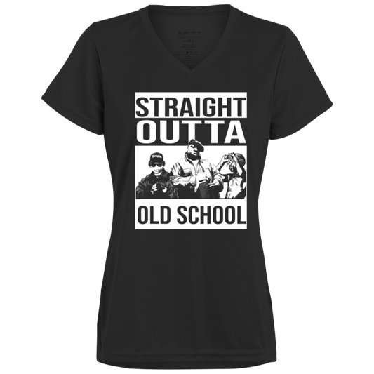 ArtichokeUSA Custom Design. Straight Outta Old School. The GOATs of Rap. Ladies’ Moisture-Wicking V-Neck Tee