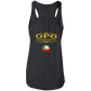 OPG Custom Design #22. One Putt / One Love Parody with Fan Art. Female Edition. Flowy Racerback Tank