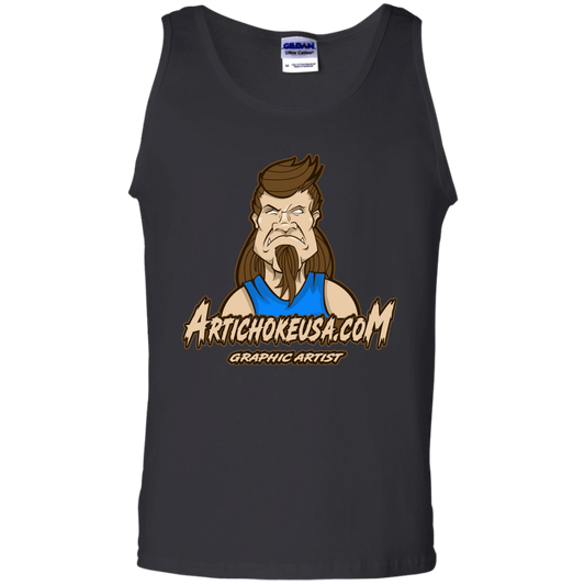 ArtichokeUSA Character and Font design. Let's Create Your Own Team Design Today. Mullet Mike. Men's 100% Cotton Tank Top