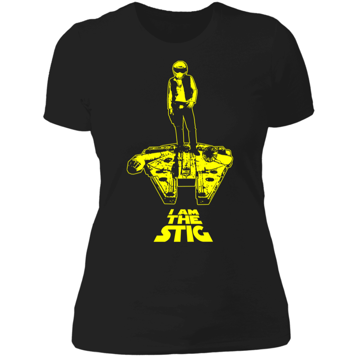 ArtichokeUSA Custom Design. I am the Stig. Han Solo / The Stig Fan Art. Ladies' Boyfriend T-Shirt