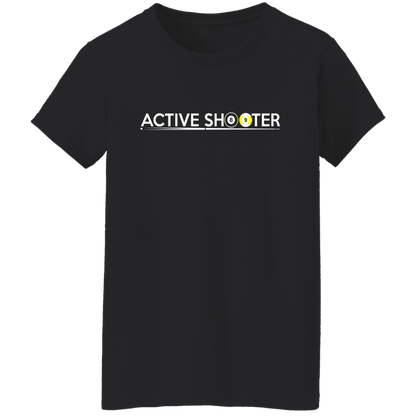 The GHOATS Custom Design #1. Active Shooter. Ladies' 5.3 oz. T-Shirt