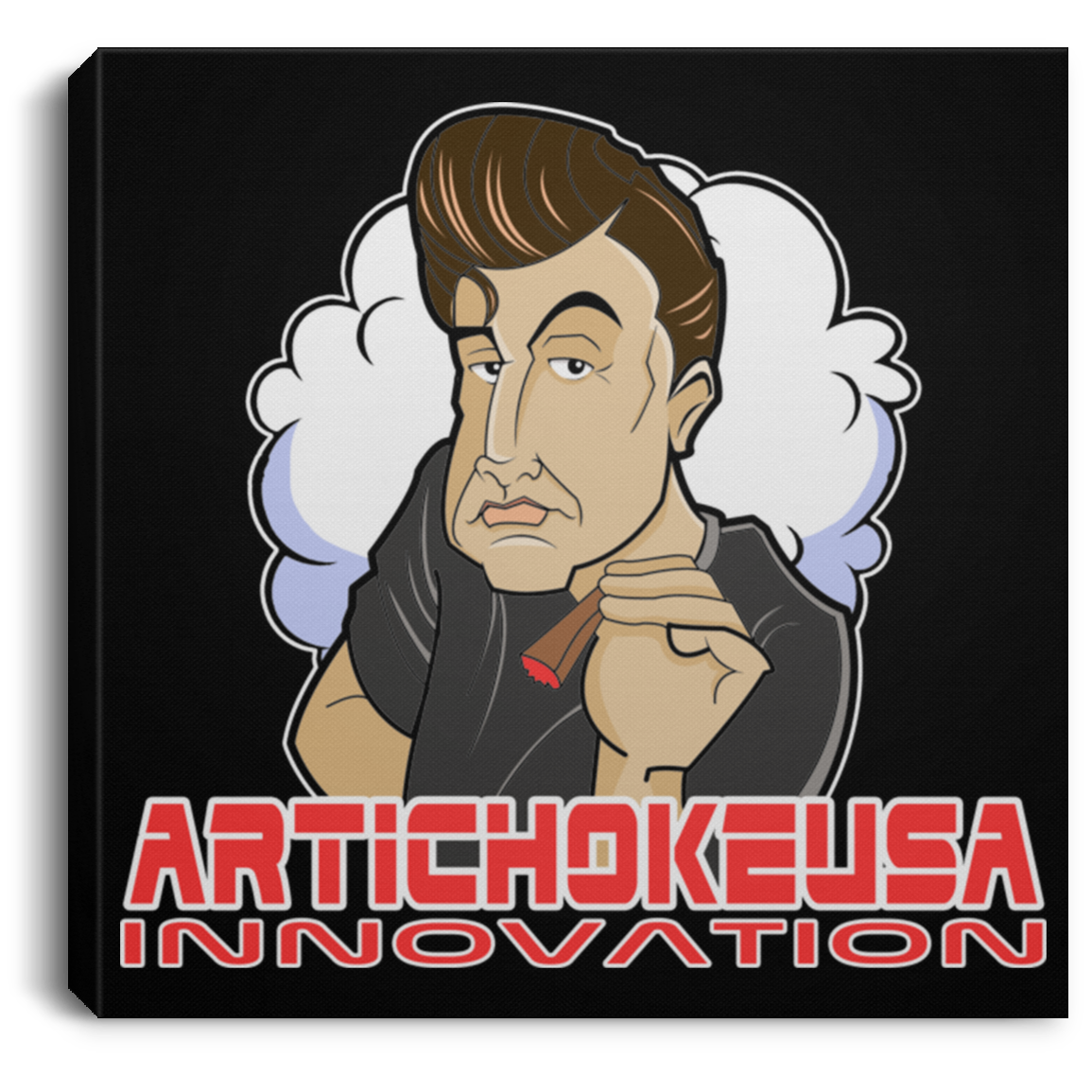 ArtichokeUSA Custom Design. Innovation. Elon Musk Parody Fan Art. Square Canvas .75in Frame